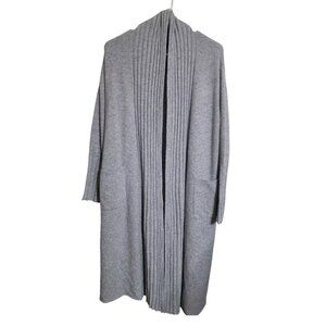 Naadam Sweater Womens S Gray  Cashmere Cardigan Cable Knit Lagenlook Modest